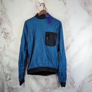 Patagonia Jacket Men Large Blue Vintage 90s Windbreaker Wet Suit Mock Neck Zip